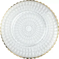 LE COQ Helios plitev krožnik, o: 160 mm, zlat, baročni rob (6 kos)