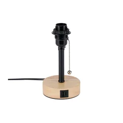 Brilagi - Stona lampa sa USB portom TABLON 1xE27/25W/230V hrast/crna