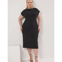 Trendyol Curve Ženska haljina Tbbss25Ah00164, Crna