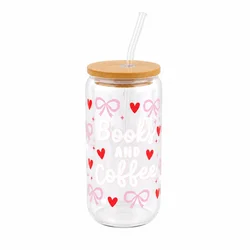 Be cute staklena čaša ,,Book and Coffee 500ml