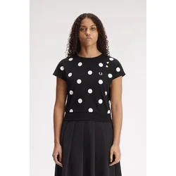 FRED PERRY FLOCKED MAJICA BLACK
