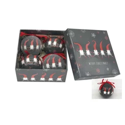Novogodišnje kugle 7.5cm u ukrasnoj kutiji set 4/1/ crna