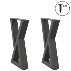 Noge za klub stolić 2 kom. antracit 38 x (42-43,3) cm čelik