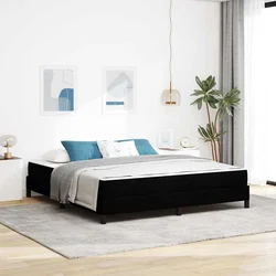 Krevet s opruga kutije Crna 180 x 200 cm tkanina