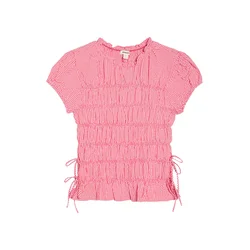 Bershka Bluza češnjevo rdeča / bela
