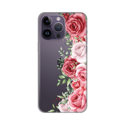 Silikonska maska za iPhone 14 Pro Max 6.7 Wild Roses Print Skin providna