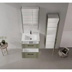 HANAH HOME Kupatilski ormarić sa umivaonikom i ogledalom (2 komada) Bari 65 v2 232