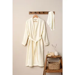 Lessentiel Maison Set bademantil Kimono sa peškirom, Bež