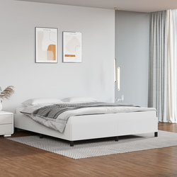 Vidaxl Posteljni okvir bel 160x200 cm umetno usnje