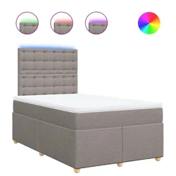 Vidaxl Box spring postelja z vzmetnico taupe 120x190 cm blago