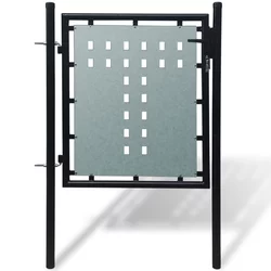 Crna jednokrilna ogradna vrata 100x75 cm
