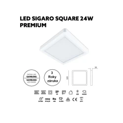 LED stropno svetlo SIGARO SQUARE LED/24W/230V 4000K IP40