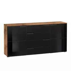 KOMODA 165/80/40 cm crna, boja hrasta