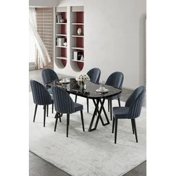 Hanah Home Trpezarijski set, 7 komada, Teget