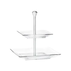 Two-tier stand, glass, Modi - Borgonovo