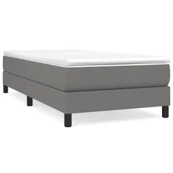 Vidaxl Posteljni okvir z vzmetmi temno siv 90x200 cm blago