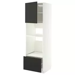 METOD / MAXIMERA Visoki element za ugradne uređaje, bela/Nickebo boja antracita, mat, 60x60x200 cm