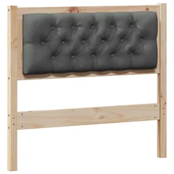 Vidaxl Vzglavje Drugo rjava in temno siva 90 cm Trdna borovina