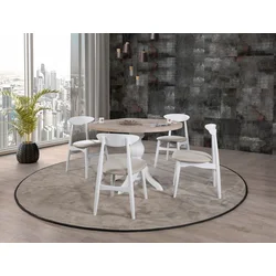 Hanah Home Trpezarijski sto i stolice Albero132, 120 cm, 4 stolice, Smeđi