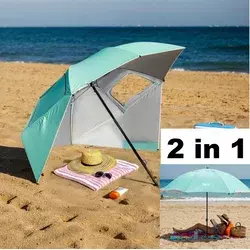 Senčilo in dežnik za plažo 2 v 1