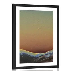 Plakat s paspartujem očarljiva nočna narava - 60x90 white