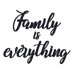 Atelier Del Sofa Zidna dekoracija Family Is Everything, 46x25cm, 64x22cm, Crna