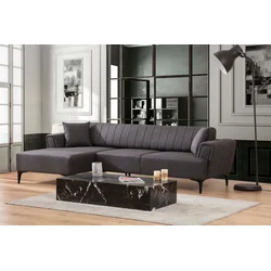 Atelier del Sofa Ugaona garnitura Hamlet 95x77x140cm Tamnosiva