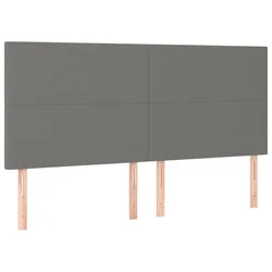Vidaxl Vzglavje postelje temno sivo 160x5x118/128 cm blago