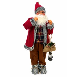 Deda Mraz pevajuća figura FD169024, 100 cm, Crveno-beli