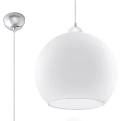 Sollux SL.0256 - Luster na sajli BALL 1xE27/15W/230V prečnika 30 cm bela/sjajni hrom