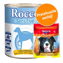 Rocco Sensitive 6 x 400 g / 800 g + Rocco Chings 250 g - Puran & krompir 6 x 800 g