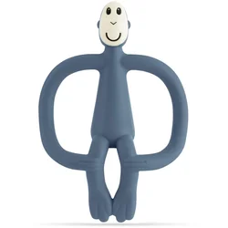 Matchstick Monkey Teething Toy and Gel Applicator grizalo s krtačko 2v1 Airforce Blue 1 kos