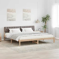 Okvir kreveta Smeđa i taupe 200 x 200 cm Masivna borovina