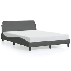 Vidaxl Posteljni okvir Dover temno siv 120x200 cm blago