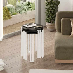 Hanah Home Set uklopivih stočića, 3 komada, Crni