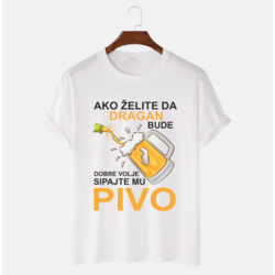 MAFIMI Muška majica Ako želite da bude dobre volje, Bela