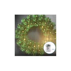 Aigostar - LED spoljašnji božićni venac 72xLED/3xAA prečnik 50cm IP44 topla bela