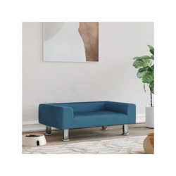 Krevet za pse plavi 70 x 45 x 26,5 cm baršunasti