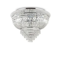 Ideal Lux - Kristalno plafonsko svetlo DUBAI, 24x E14/28W/230V, prečnik 78 cm, hrom
