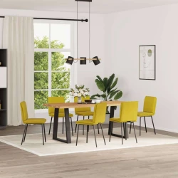 Blagovaonske stolice 6 kom žute baršunaste