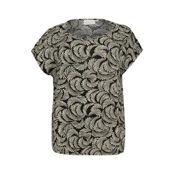 KAFFE CURVE Bluza Sonna Stanley  ecru / črna