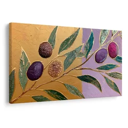 Slika vijolične olive na veji - 30x20
