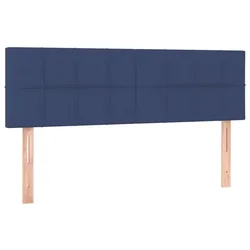 Vidaxl Posteljno vzglavje modra 144x5x78/88 cm blago