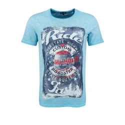 Key Largo Majica Fast nebeško modra/moder denim/rdeča