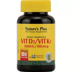 NATURES PLUS Vitamin D3 1000 IE s 100 mcg vit. K2 - 90 kapsul