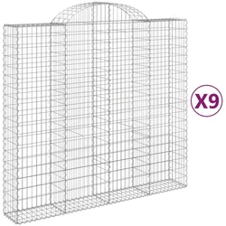 Lučne gabionske košare 9 kom 200x50x180/200cm pocinčano željezo