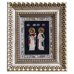 Ikona u ramu Sveti Car Konstantin i Carica Jelena, 220x255x32mm