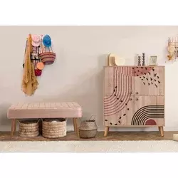Hanah Home Set Nameštaj za hodnik Multilux 984 0900, Prljavo roze