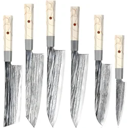 Set damašćanskih kuhinjskih noževa MA-39192 - 6 kom / Bijela KP39192