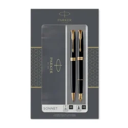 Parker poklon set sonet black gt - hemijska olovka + nalivpero ( PK93371 )